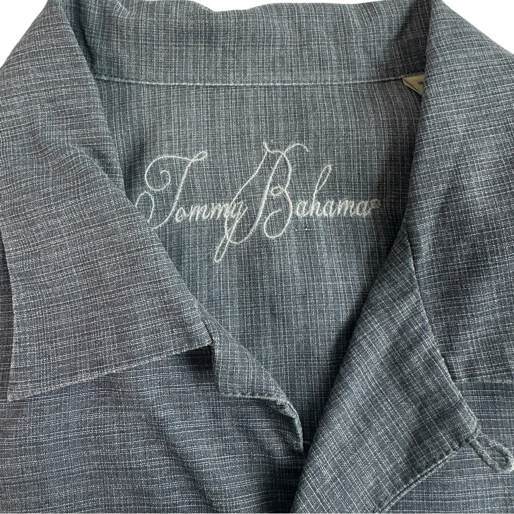 Tommy Bahama Men's 100% Silk Camp Short Sleeve Shirt Size Small Grey - Picture 5 of 13
